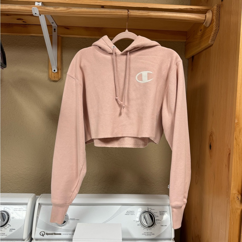 Champion Pink Cropped Hoodie